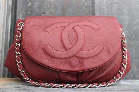 chanel red caviar leather half moon shoulder bag|Handbags & Bags .